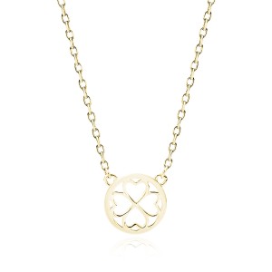 Colier argint placat cu aur galben trifoi cu 4 foi DiAmanti Z1922NG-DIA (Argint 925‰ 1,7 g.)